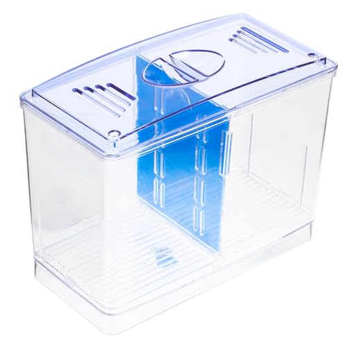 Healifty Miniature Acrylic Fish Breeding Box with Double Isolation Divider Transparent Fish Tank Hatchery Incubator for Betta and Small Aquarium Easy to Clean and Install Safe Water Quality