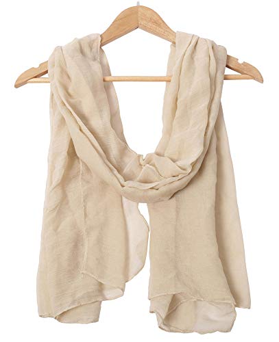 woogwin Women's Scarf Lady Light Soft Fashion Solid Shawl Wraps - color: Beige