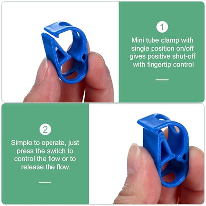 M METERXITY 5-Pack Adjustable Plastic Tubing Clamps 1/4-5/16 Inch Water Flow Control Tube Clip Adjustment Hose Pipe Clips for Beer Bottle/Plumbing/Instruments/Equipment [Blue] - color: Blue, size: 1/4"-5/16"