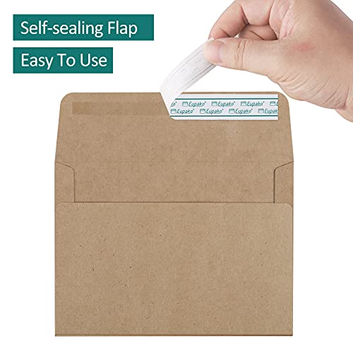 Eupako A4 Brown Photo Envelopes 4x6, 100 Pack Self Seal Envelopes for 4x6 Cards, Photos, Invitations, Wedding, Graduation, Baby Shower, 4.25 x 6.25 Inches - color: Brown, size: A4 (4.25x6.25 Inches)