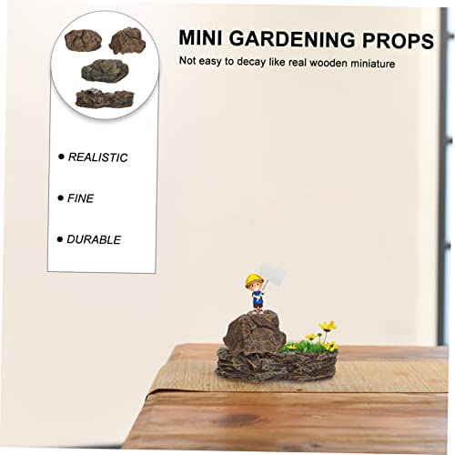 IMIKEYA 8 Pcs Stone Ornaments Gardening Potted Decoration Scenery Rock Decor Sandbox Figurine Sand Table Fake Rock Terrarium Pebbles Fish House for Stones Decor Frog Aquarium PVC