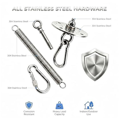Heavy Bag Hanger, 304 Stainless Steel Punching Bag Ceiling Mount with 4 Springs, Vibration & Noise Dampening Design - color: Hanger with Spring for Concrete Ceiling