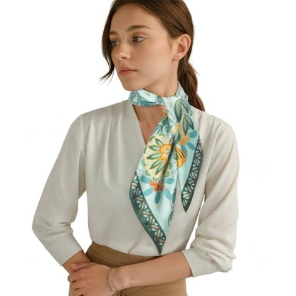 RIIQIICHY Women Head Hair Scarf Like Satin Silk Scarf Sleeping Hair Wrapping Night 27.5" - color: C014