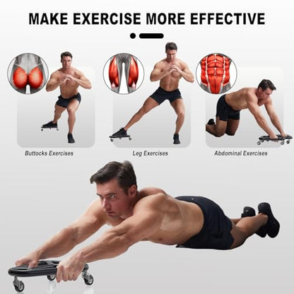 HOTWAVE Ab Roller Wheel for Core Workout – Extra-Wide Ab Exercise Equipment for Abs, Arms & Back – Stable & Quiet Fitness Roller for Home Gym Strength Training – Includes Knee Pad – For Men & Women - style: roller-black