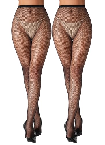 VOAKOW Fishnet Stockings Womens High Waist Fishnet Tights Mesh Stockings For Women - color: Regular Black Es Mesh 2