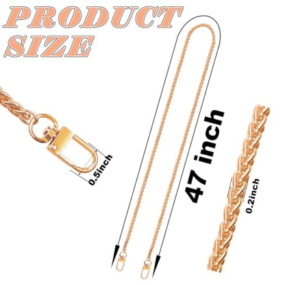 ELANE 4 PCS Purse Chain Straps,47" Purse Straps Purse Chains for Handbags Accessories for Crossbody Bags Purses - color: O-light Gold