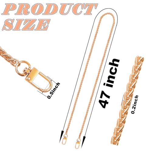 ELANE 4 PCS Purse Chain Straps,47" Purse Straps Purse Chains for Handbags Accessories for Crossbody Bags Purses - color: O-black+silver+light Gold+gold