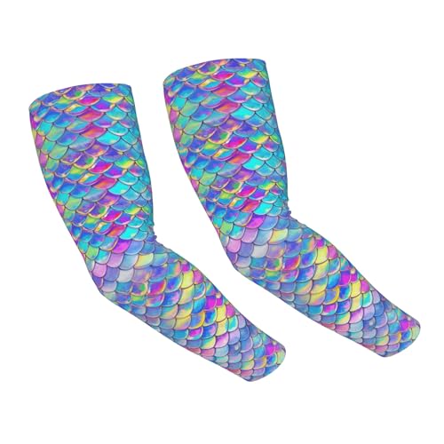 Arm Sleeves Outdoor Garden Sports Cooling Sun Sleeve for Women Men Farm - color: Mermaid