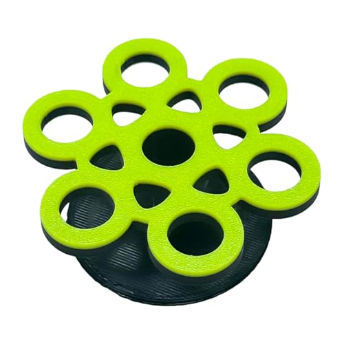 GlowRack UV Sand Frag Rack – Reef-Safe Coral Propagation Holder | Holds 7 Standard ½” Frag Plugs | Low-Profile, Substrate Base | Glows Under Reef Lighting | Handmade Aquarium Decor (UV Yellow) - color: Uv Yellow