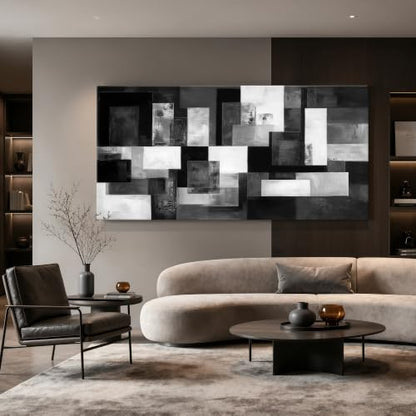FanseeArt Gray Wall Art Abstract Wall Poster for Office