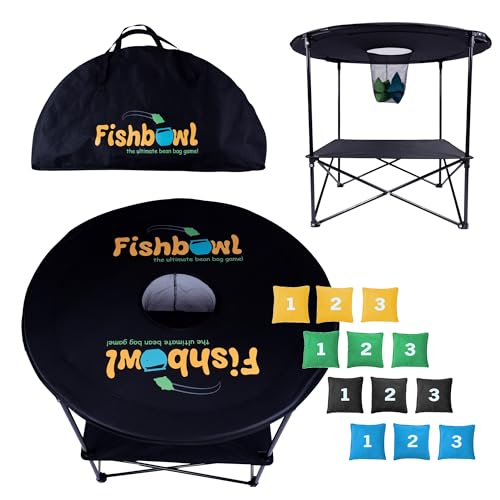 The Ultimate Bag Toss Yard Game - Portable Game Set Lawn & Beach for Family, College and Adults - Includes 12 Bags, Collapsible Base, Game Board & Case - Outdoor Games - Cornhole Set