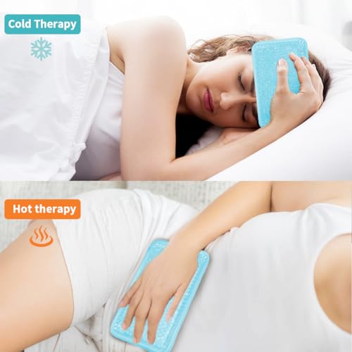Gel ice Pack, ice Packs for Injuries Reusable for Pain, Swelling, Injuries of Knee, Shoulder, Foot, Back, Ankle, Neck, Elbow, Wisdom Tooth - Heat & Cold Therapy - style: Rectangle - Blue