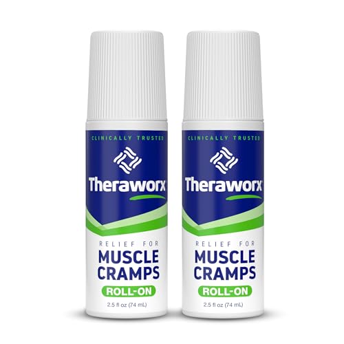 Theraworx Relief for Muscle Cramps Roll-On - 2.5oz (2 Packs) | Fast-Acting Muscle & Leg Cramp Relief, Made with Magnesium Sulfate. Paraben-Free, no mess, no strong odor. TSA Friendly. - size: 2.5 Ounce (Pack of 2)