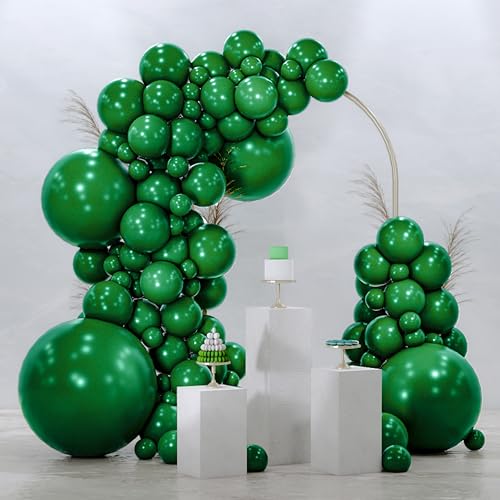 PartyWoo Dark Green Balloons 99pcs Emerald Hunter Forest Green Color - color: Green-y56