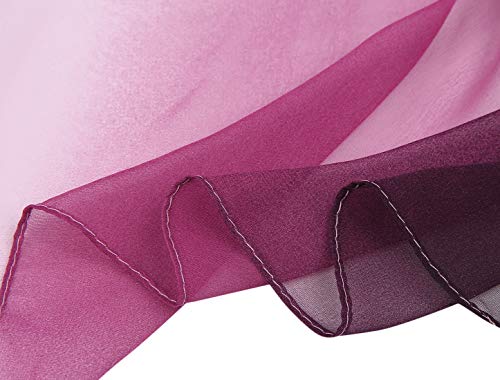 uxcell Women'sChiffon Sheer Long Scarf Silky Gradient Party - color: Purple