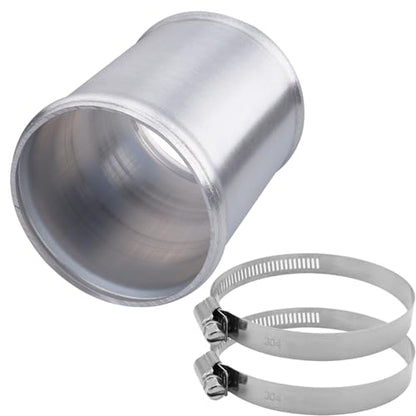 AC PERFORMANCE 3" (76mm) OD Aluminum Alloy Hose Joiner Silicone Pipe Connector Bead, 4" Length with 304 SS Clamps - size: 3" (76mm)