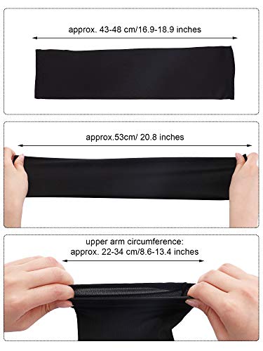 Bememo Unisex UV Protection Sleeves Long Arm Sleeves for Women Cooling Arm Cover for Outdoor(Black,12 Pairs) - color: Black