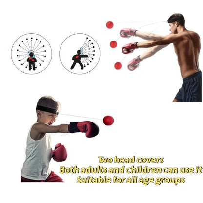 Boxing Reflex Ball for Adults and Kids,Boxing Training Ball for Hand-Eye Coordination, Punching Speed, Fight Skill,Reaction,3 Levels Boxing Ball with 2 Adjustable Headbands
