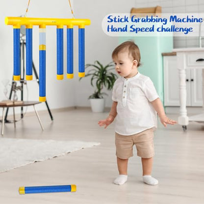 ATG Reflex Drop Sticks Challenge Game with Remote Control - 3 Adjustable Speed Modes Hand-Eye Coordination & Reaction Training Toy, Fun Catch Falling Sticks Game for Kids, Adults