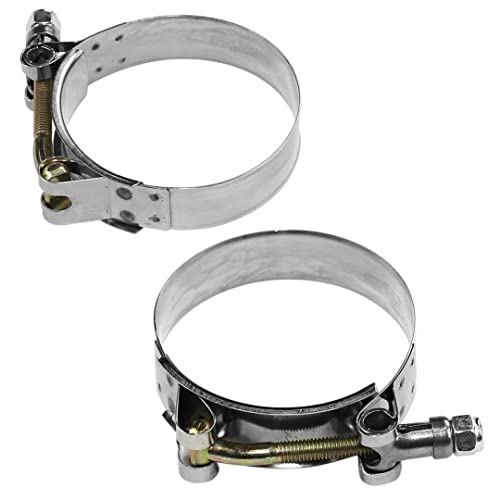 4 Pack 0.75" T-Bolt Hose Clamps, 304 Stainless Steel Turbo Intake Clamp, Working Range 1.1"-1.34"(28mm-34mm) for 0.75" I.D. Hose with 5mm Wall Thickness - size: 0.75" hose clamp 28mm-34mm (1.1"-1.34")