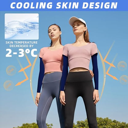 BHYTAKI UV 자외선 차단 팔 슬리브 6쌍, UPF 50 스포츠 쿨링 암 압박 슬리브 남성 여성 청소년용 - color: 블랙 1개+다크 그레이 1개+라이트 그레이 1개+네이비 블루 1개