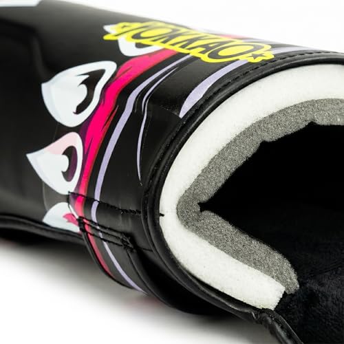 YOKKAO Microfiber Shin Guards - A-Grade Thai Microfiber | Multi-Layer Foam | Single-Shell Wrap | Produced at YOKKAO Factory, Thailand | S-L - color: Black Sharknado ll, size: Medium