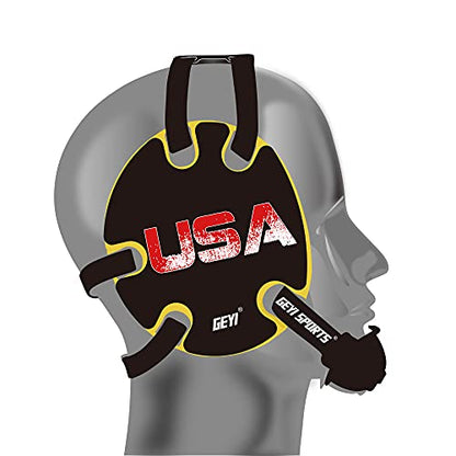 Wrestling Headgear with USA and Flag Wraps (Yellow, Youth) - color: Yellow, size: Youth
