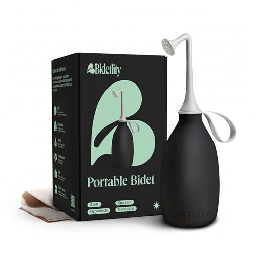 Portable Bidet, Peri Bottle, Travel Bag, BPA Free, Bold Black - color: Bold Black