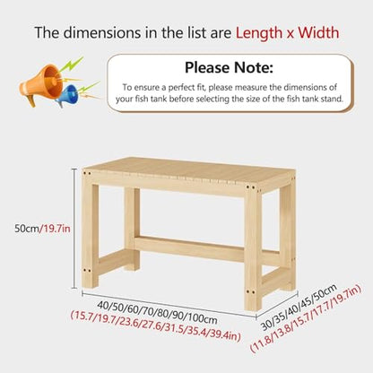 Thickened Solid Pine Wood Aquarium Stand, Multi-Functional Storage Rack With Anti-Slip & Quiet Design, Perfect For Home, Office, Pet Shop(90x35cm/35.4x13.8in) - size: 90x35cm/35.4x13.8in