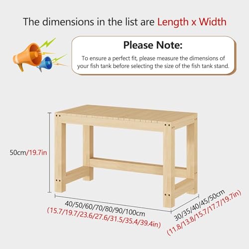 Thickened Solid Pine Wood Aquarium Stand, Multi-Functional Storage Rack With Anti-Slip & Quiet Design, Perfect For Home, Office, Pet Shop(60x40cm/23.6x15.7in) - size: 60x40cm/23.6x15.7in