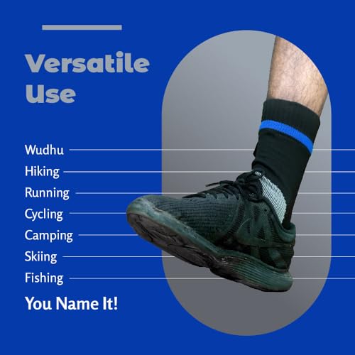 Waterproof Socks for Men & Women | Breathable 3-Layer Hiking Cycling Outdoor Socks | Wudhu Socks - size: Medium