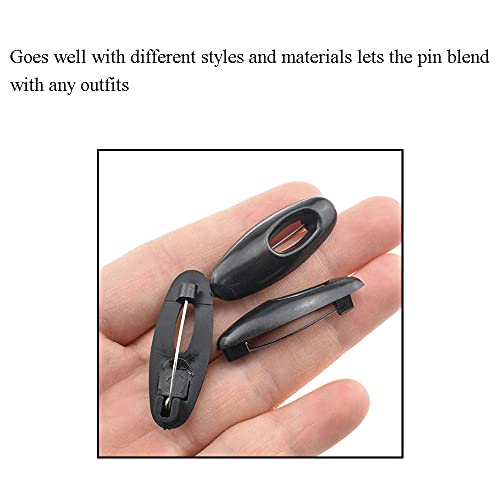3.7cm Length Hijab Pins Smooth Surface Sharp Bear Force Pin Prevent Ripping Reliable Clips Hold Sturdy Durable Plastic Safety Pins Black 14 PCS for Muslim Saree Chiffon Scarf Jersey Blouses - size: Black-3.7cm 14Pcs