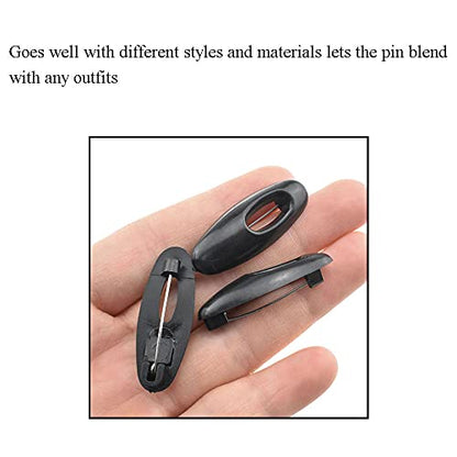 3.7cm Length Hijab Pins Smooth Surface Sharp Bear Force Pin Prevent Ripping Reliable Clips Hold Sturdy Durable Plastic Safety Pins Black 14 PCS for Muslim Saree Chiffon Scarf Jersey Blouses - size: Black-3.7cm 14Pcs