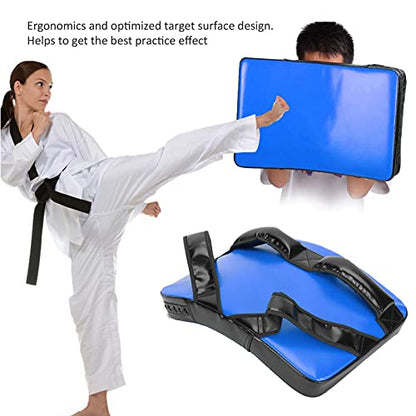 Taekwondo Kick Boxing Pad, Muay Thai Pad for Training Curved Kickboxing Kicking Strike Shield Foot Target Martial Arts Training Pads Foot Practice Small Size - color: blue