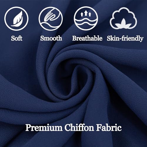 Chiffon Shawls and Wraps - Lightweight Scarve for Women Evening Dresses Wedding Bridal Formal Party - color: A1-navy Blue