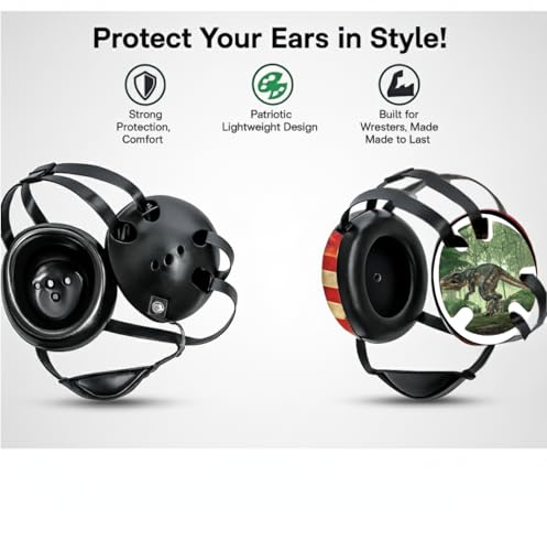 Wrestling Headgear with Ear Protection & Chin Cup Adjustable Lightweight Head Guard for Competition & Practice – Durable Protective Wrestling Ear Guard for Youth & Adult Athletes - color: T-rex