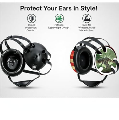 Wrestling Headgear with Ear Protection & Chin Cup Adjustable Lightweight Head Guard for Competition & Practice – Durable Protective Wrestling Ear Guard for Youth & Adult Athletes - color: T-rex