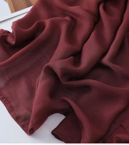 Thin Cotton Scarf For Spring And Summer, Pure Color Edged Sunscreen Shawl - color: 24