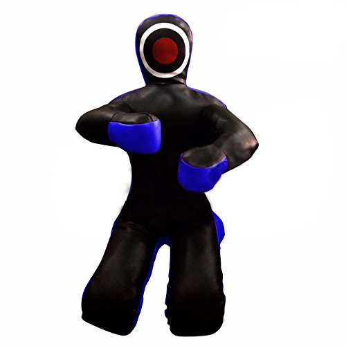 LEATHERAY MMA Jiu Jitsu Grappling Dummy Judo Punching Bag,Brazilian Jiu Jitsu Dummy,Wrestling Grappling BJJ Dummy Black Canvas- 59 inches-Unfilled
