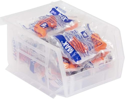 Akro-Mils 30210 AkroBins Plastic Storage Bins, 5"x4"x3", Clear, 24-Pack | Space-Saving Stackable Bins for Garage, Pantry, Craft Organization - color: Clear