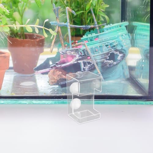 Mipcase Automatic Fish Feeder Tube for Aquarium Tank Acrylic Floating Fish Food Dispenser with Holder Anti-Scattering Sinking Feeding Device for Shrimp Supplies