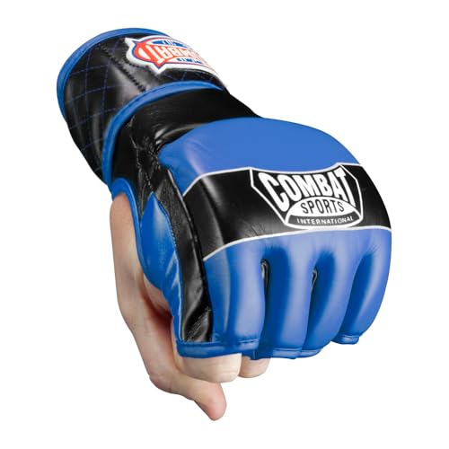 Combat Sports Traditional MMA Fight Gloves - color: Black / Blue, size: X-Large