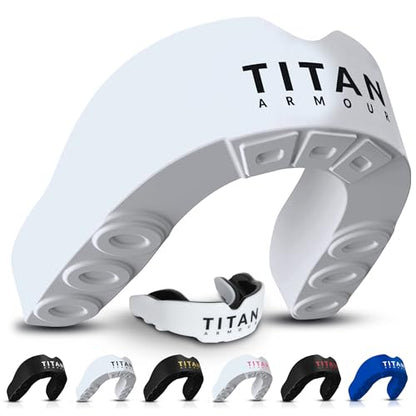 Mouth Guard Boxing, Dual-Layer Boil & Bite Mouthguard, Adult | Premium Dual-Layer | Case Included | Adult & Youth Custom-Fit Mouthpiece | Football, MMA, Hockey, Lacrosse, BJJ, Basketball - color: White, size: Junior Under 11