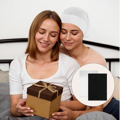 2 Pcs Jersey Hijab Undercap for Women, No Slip Hijab Cap | Soft Stretchy Turban Head Wrap and Neck Cover, Black & White