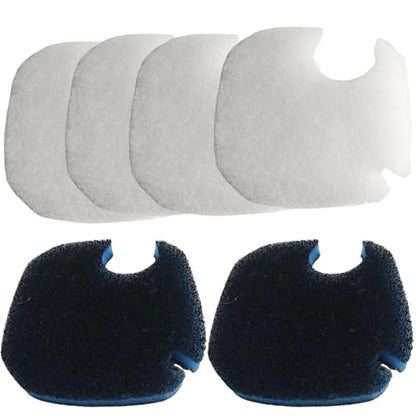 6 Pcs Activated Carbon Coarse Filter Pads and Fine Filter Pad Compatible with AM OSIJOY Coospider-repta Aquarium Canister Filter Sponge Replacement