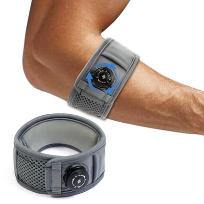 Tennis Elbow Brace for Men Women, Elbow Brace for Tendonitis Tennis Elbow & Golfer's Elbow, Adjustable Elbow Strap, Gray, REGULAR Size (M/L), 9"–11.5", 1 Pack - size: One Size