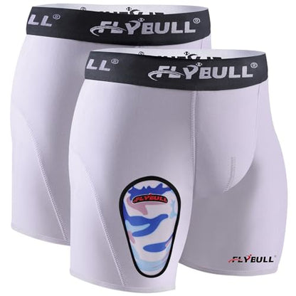2-Pack Boys Cup Underwear Youth Boxer Briefs with 1 Protective Athletic Cup for Baseball, Football, Lacrosse - color: White, size: Small