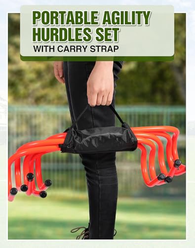 20 PCS Agility Hurdles, 6" 9" 12.6" Speed Training Equipment for Kids & Athletes, Plyometric Hurdles for Soccer, Football, Basketball, Baseball, Indoor Outdoor Sports