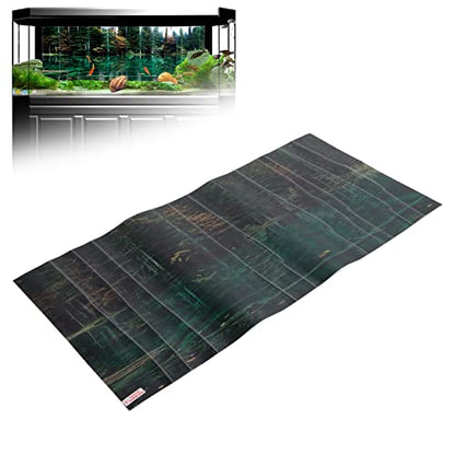 3D PVC Self Adhesive Fish Tank Wallpaper Sticker, Lake Reflection Pattern, for Aquarium Fish Tank Decoration, Premium 1 Roll (91 * 50CM) - size: 91*50CM