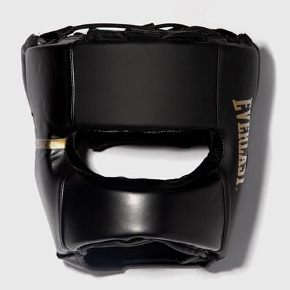 Everlast Elite 2 Headgear Black/Gold Training Sparring Protection (L/XL)